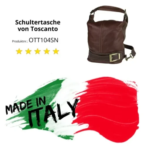 Toscanto Damen Rucksack Leder Tasche braun OTT104SN