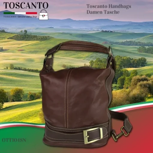 Toscanto Damen Rucksack Leder Tasche braun OTT104SN