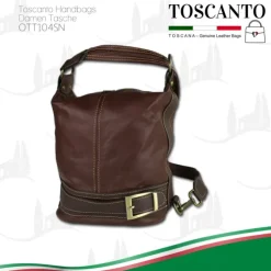 Toscanto Damen Rucksack Leder Tasche braun OTT104SN
