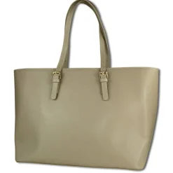Toscanto Damen Shopper Businesstasche Leder Tasche helltaupe grau OTT127SK