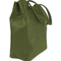 Toscanto Damen Shopper Leder Tasche olivgrün OTTM107SG