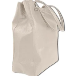 Toscanto Damen Shopper Leder Tasche beige OTTM107SI