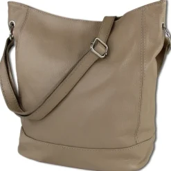 Toscanto Damen Shopper Leder Tasche taupe beige OTT159SC