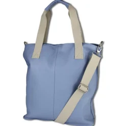 Toscanto Damen Shopper Leder Tasche hellblau OTT161SH
