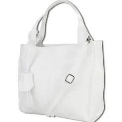 Toscanto Damen Shopper Leder Tasche weiß OTT155SW
