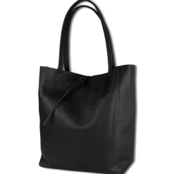 Toscanto Damen Shopper Leder Tasche schwarz OTT112SS