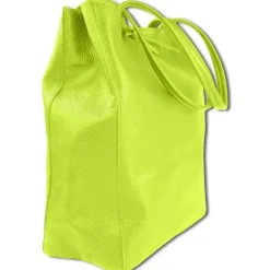 Toscanto Damen Shopper Leder Tasche gelbgrün OTTM107SY