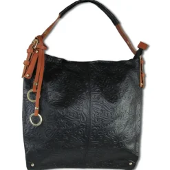 Toscanto Damen Shopper Leder Tasche schwarz braun OTT111SS