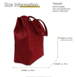 Toscanto Damen Shopper Leder Tasche rot OTTM107SR