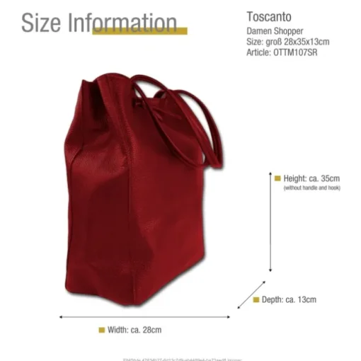 Toscanto Damen Shopper Leder Tasche rot OTTM107SR