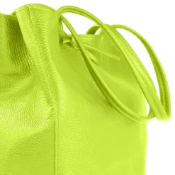 Toscanto Damen Shopper Leder Tasche gelbgrün OTTM107SY