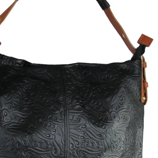 Toscanto Damen Shopper Leder Tasche schwarz braun OTT111SS