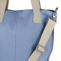 Toscanto Damen Shopper Leder Tasche hellblau OTT161SH