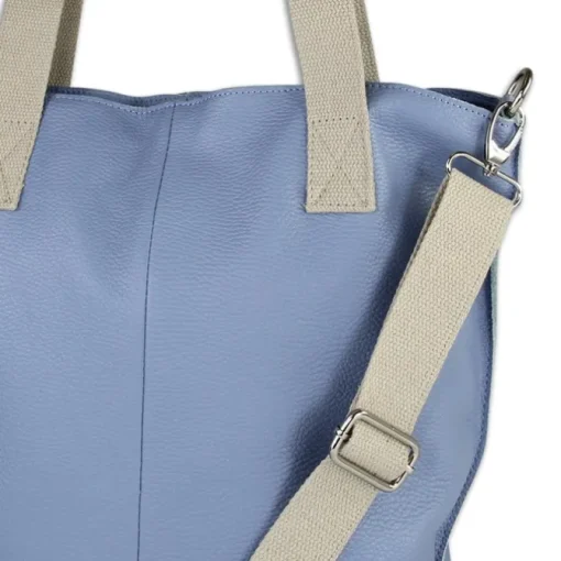 Toscanto Damen Shopper Leder Tasche hellblau OTT161SH