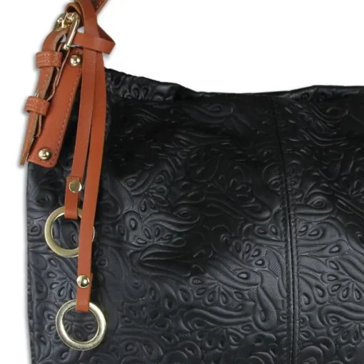Toscanto Damen Shopper Leder Tasche schwarz braun OTT111SS