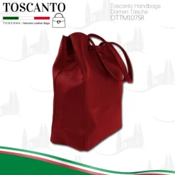 Toscanto Damen Shopper Leder Tasche rot OTTM107SR