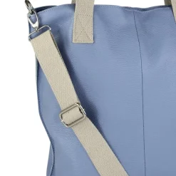 Toscanto Damen Shopper Leder Tasche hellblau OTT161SH