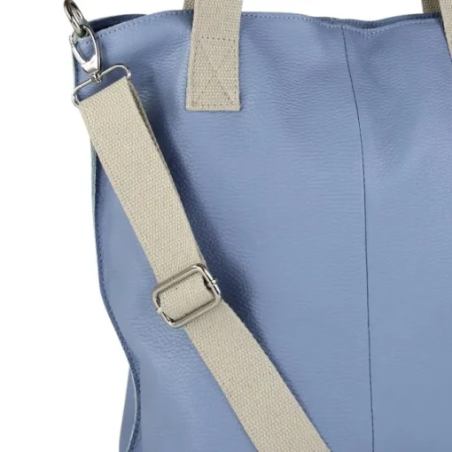Toscanto Damen Shopper Leder Tasche hellblau OTT161SH