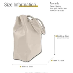 Toscanto Damen Shopper Leder Tasche beige OTTM107SI