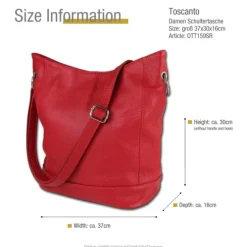 Toscanto Damen Shopper Leder Tasche rot OTT159SR