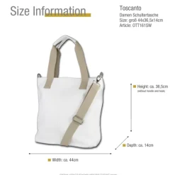 Toscanto Damen Shopper Leder Tasche weiß OTT161SW