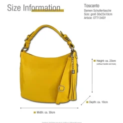 Toscanto Damen Shopper Leder Tasche gelb OTT134SY