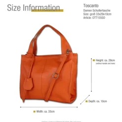 Toscanto Damen Shopper Leder Tasche orange OTT155SO