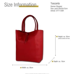 Toscanto Damen Shopper Leder Tasche rot OTT112SR