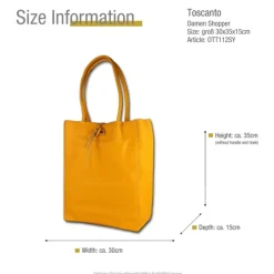 Toscanto Damen Shopper Leder Tasche gelb OTT112SY
