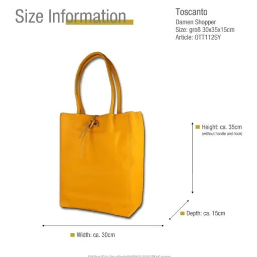 Toscanto Damen Shopper Leder Tasche gelb OTT112SY