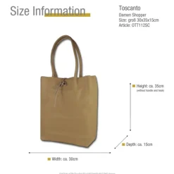Toscanto Damen Shopper Leder Tasche braun beige OTT112SC