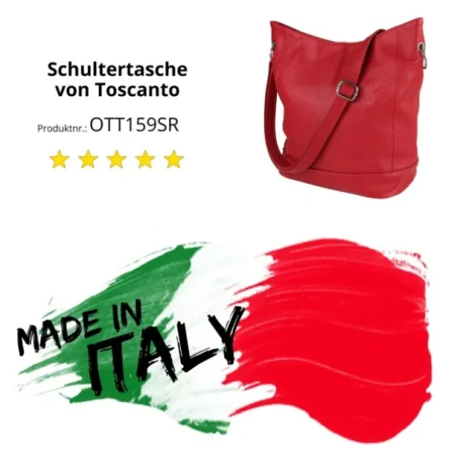 Toscanto Damen Shopper Leder Tasche rot OTT159SR