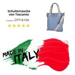 Toscanto Damen Shopper Leder Tasche hellblau OTT161SH