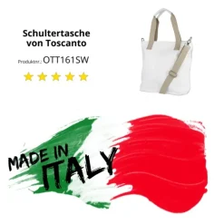 Toscanto Damen Shopper Leder Tasche weiß OTT161SW