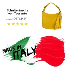 Toscanto Damen Shopper Leder Tasche gelb OTT134SY