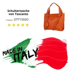 Toscanto Damen Shopper Leder Tasche orange OTT155SO
