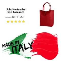 Toscanto Damen Shopper Leder Tasche rot OTT112SR