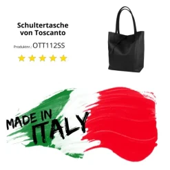 Toscanto Damen Shopper Leder Tasche schwarz OTT112SS