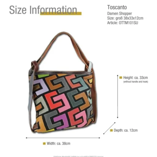 Toscanto Damen Shopper Leder Tasche OTTM101SU