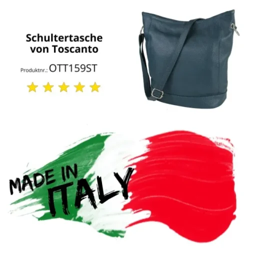 Toscanto Damen Shopper Leder Tasche türkis OTT159ST