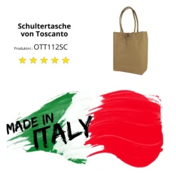 Toscanto Damen Shopper Leder Tasche braun beige OTT112SC