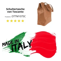Toscanto Damen Shopper Leder Tasche tan hellbraun OTTM107SC