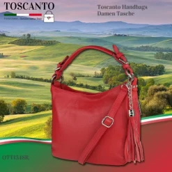 Toscanto Damen Shopper Leder Tasche rot OTT134SR
