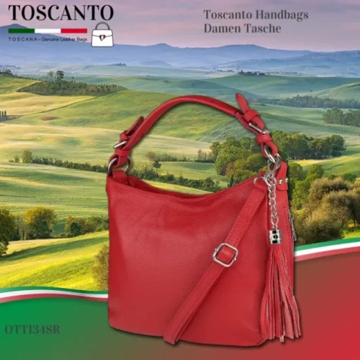 Toscanto Damen Shopper Leder Tasche rot OTT134SR