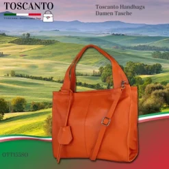 Toscanto Damen Shopper Leder Tasche orange OTT155SO