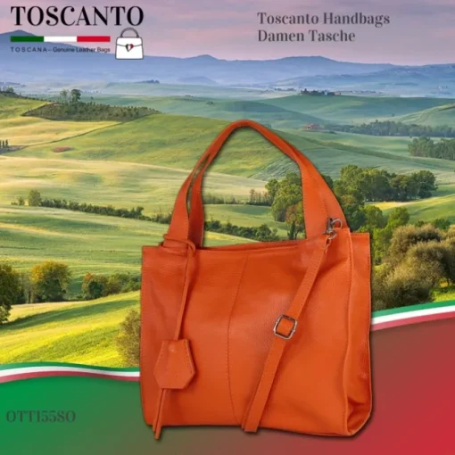 Toscanto Damen Shopper Leder Tasche orange OTT155SO