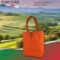 Toscanto Damen Shopper Leder Tasche orange OTT112SO
