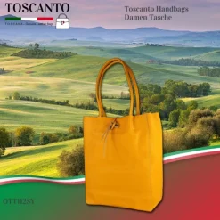 Toscanto Damen Shopper Leder Tasche gelb OTT112SY