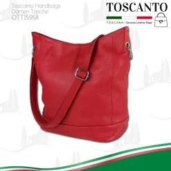 Toscanto Damen Shopper Leder Tasche rot OTT159SR