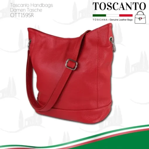 Toscanto Damen Shopper Leder Tasche rot OTT159SR